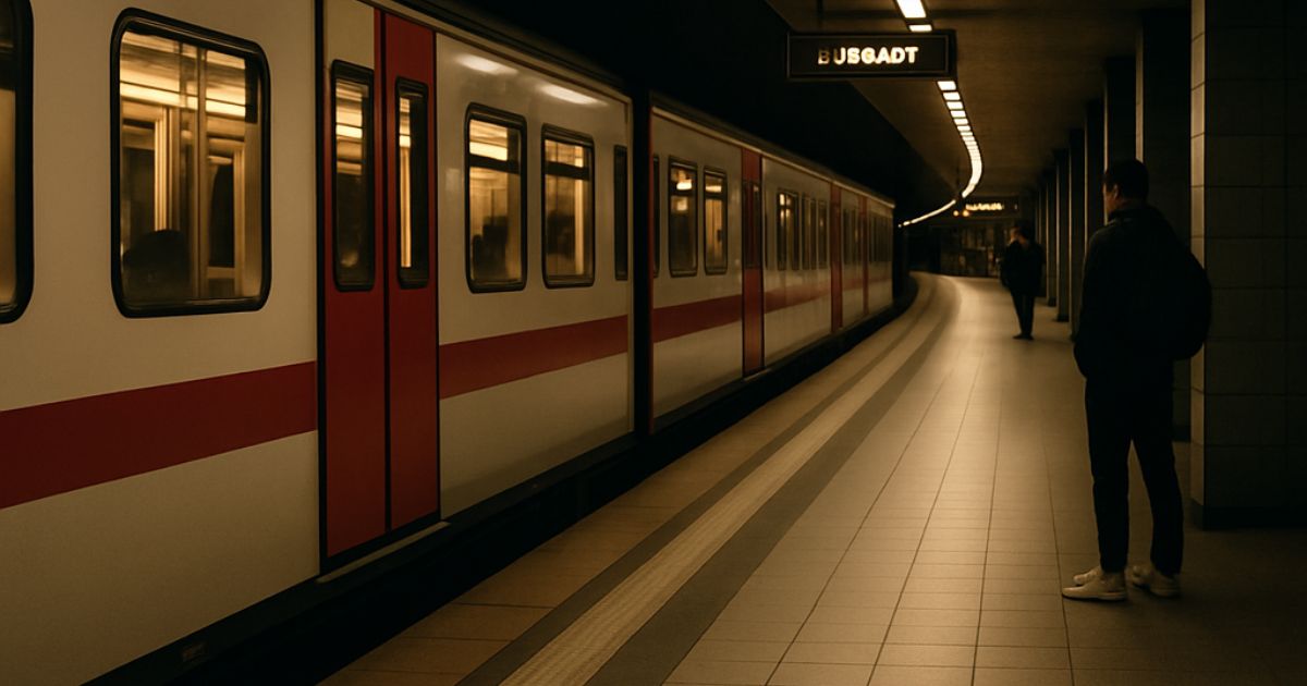 U-Bahn Station mit 2 Personen