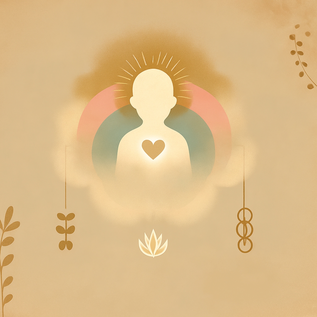 Illustration douce et symbolique d’un enfant de remplacement montrant les signes émotionnels, identitaires et physiques avec une atmosphère bienveillante