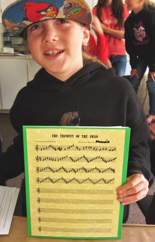 Writing our own version of Louis's music - activity for teaching The Trumpet of the Swan by E.B. White - a creative teaching idea from LitWits workshops