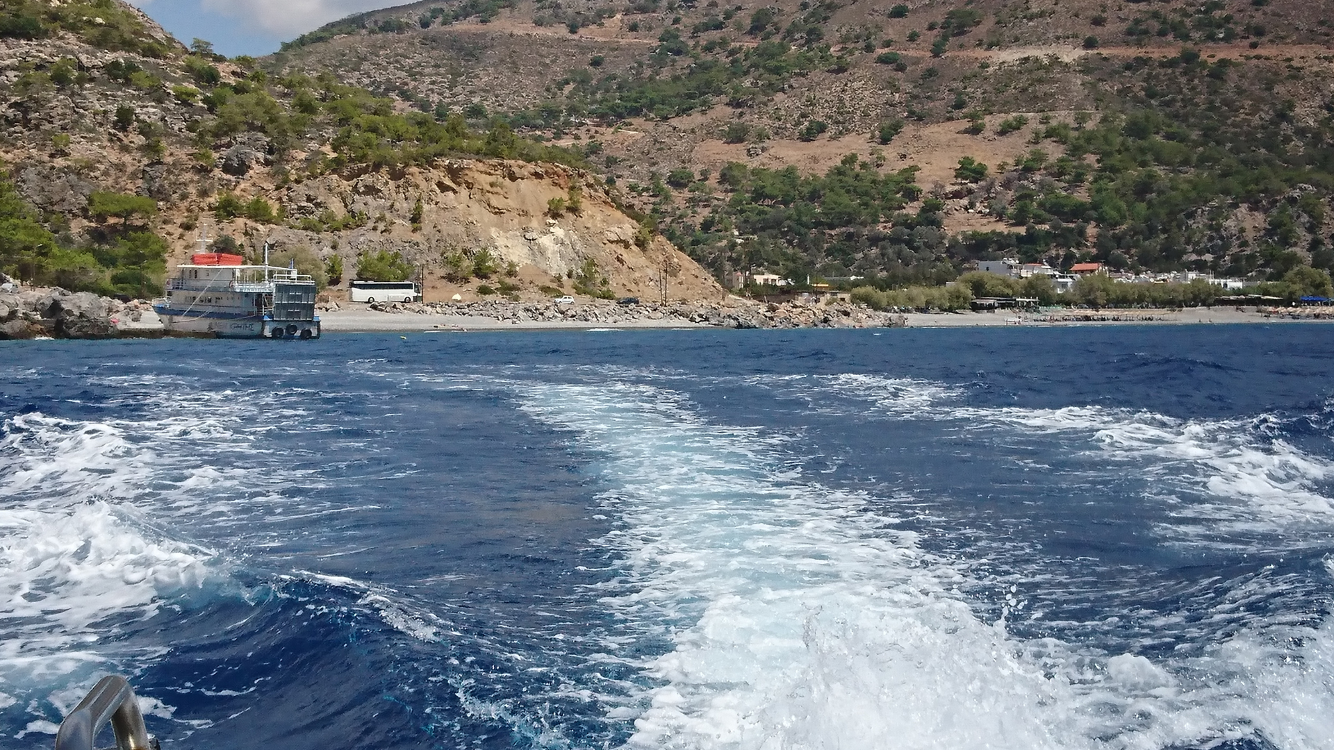 Leaving Sougia Harbour to Lissos, Crete Greece