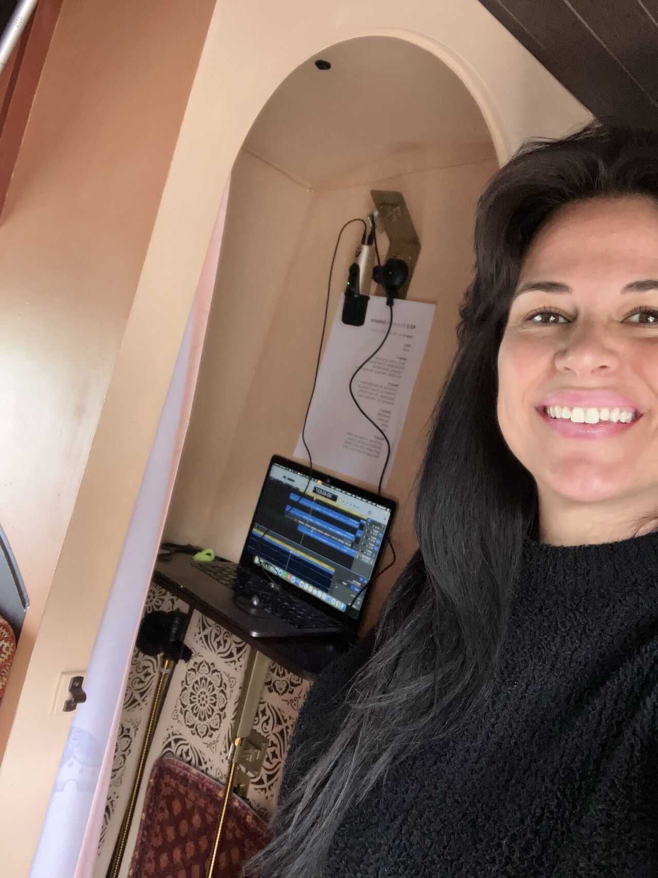 van life van shower to music recording booth