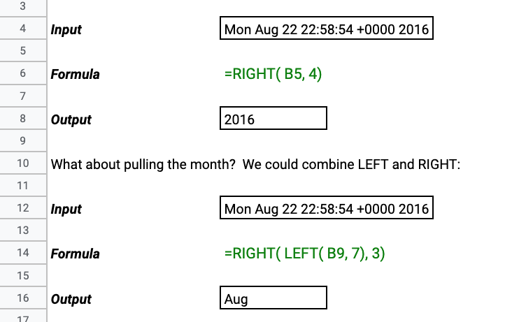 left and right formula example
