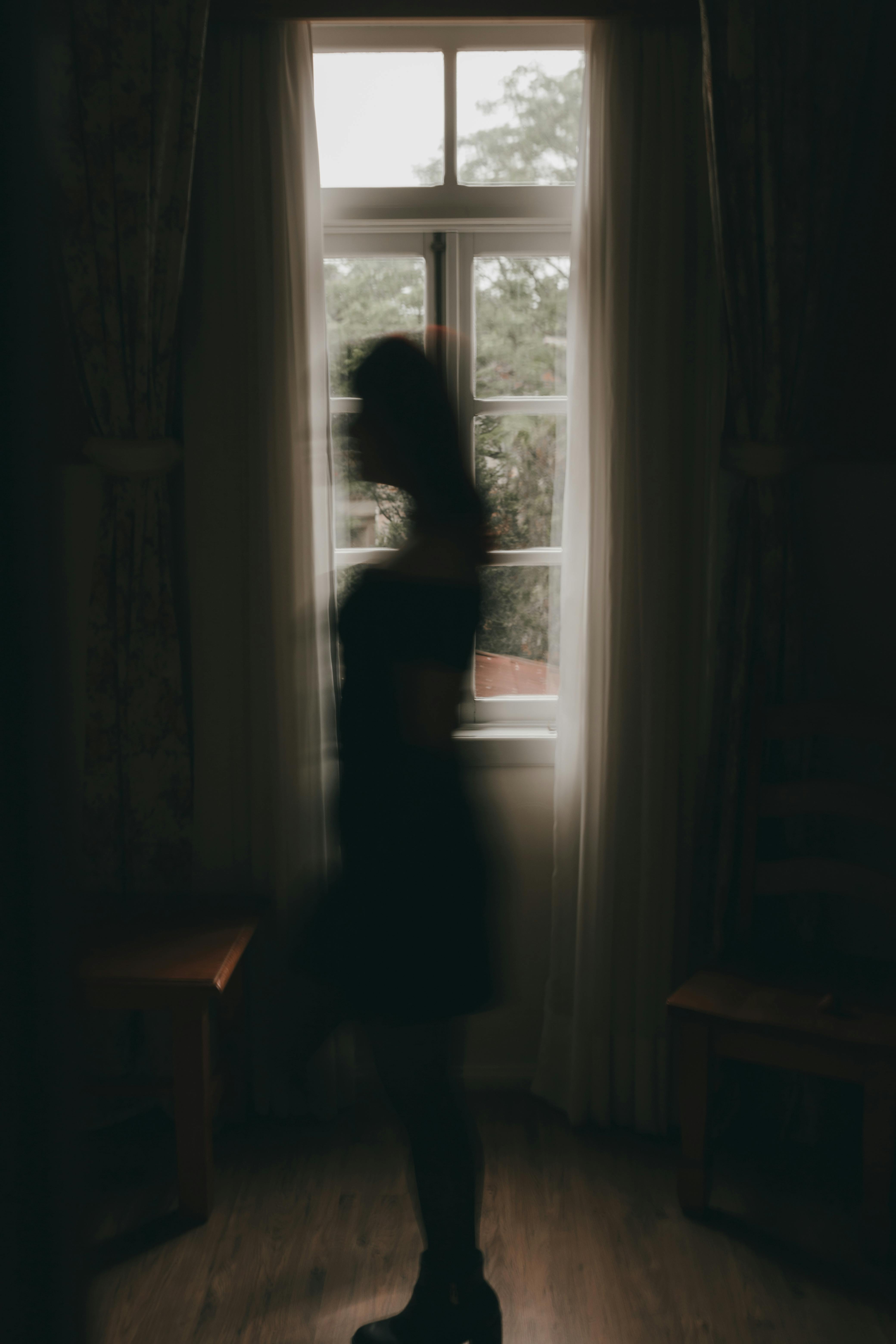why the healing didn't work,. represented by distorted woman moving through life