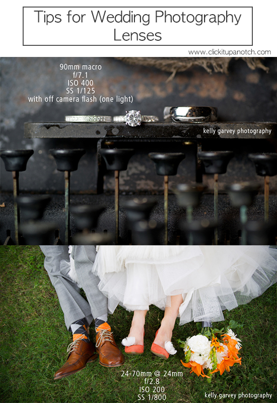 Tips for which lens to use in wedding photography via Click it Up a Notch
