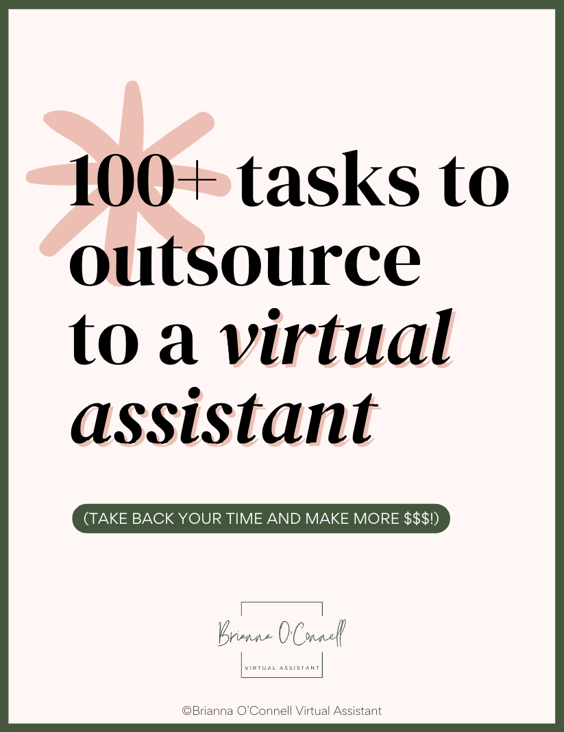 Image of free resource: 100+ tasks to outsource to a virtual assistant