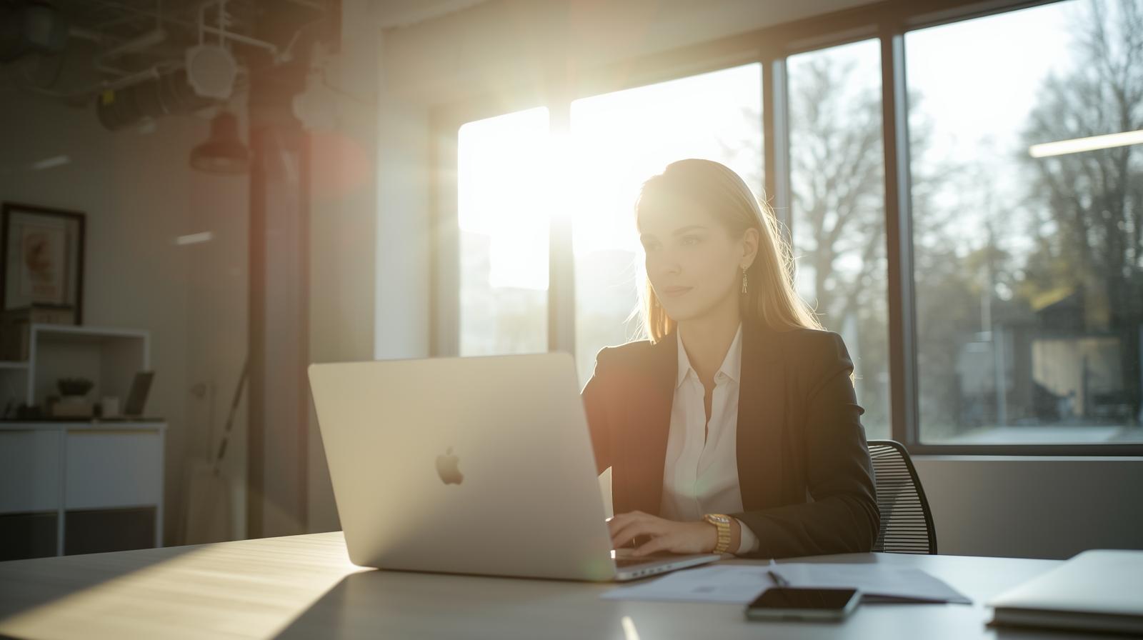 HR professional reviewing DBS check guidance at desk