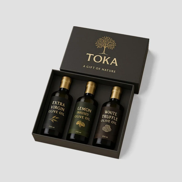 Custom Olive Oil Boxes with Bottle Inserts