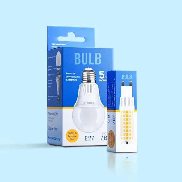 Custom Printed Hang tab Bulb Box Packaging