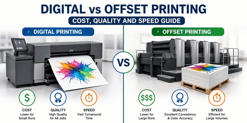 Digital vs Offset Printing: Cost Quality and Speed Guide