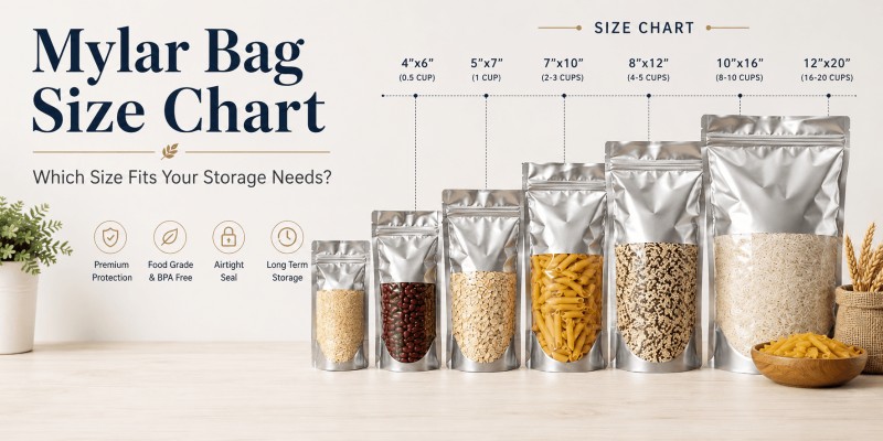 Mylar Bag Size Chart Which Size Fits Your Storage Needs