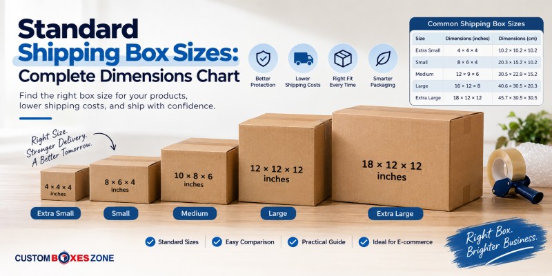 Standard Shipping Box Sizes Complete Dimensions Chart
