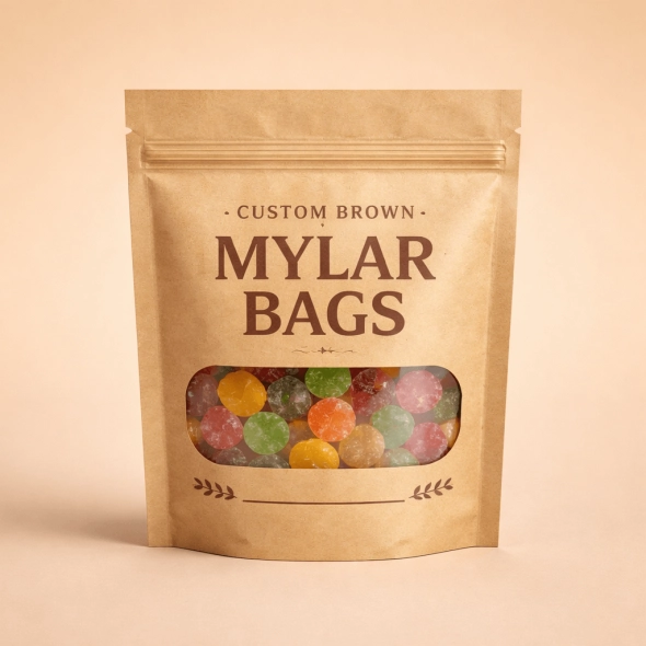 Custom Brown Mylar Bags