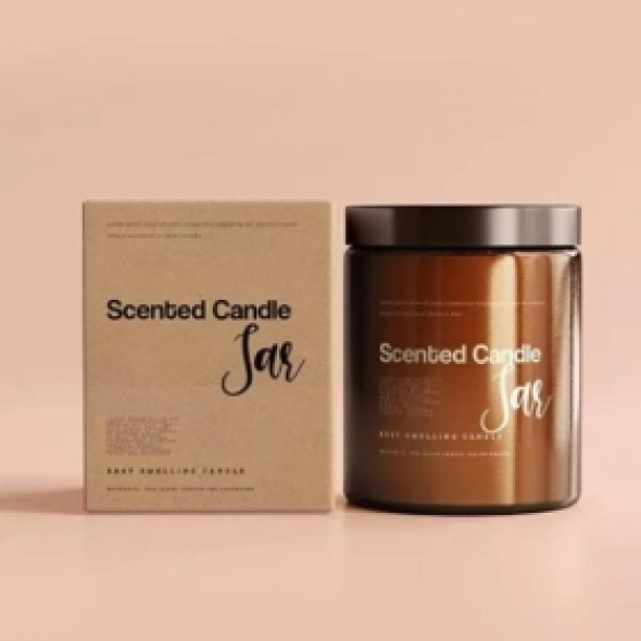 custom brown kraft candle jar boxes