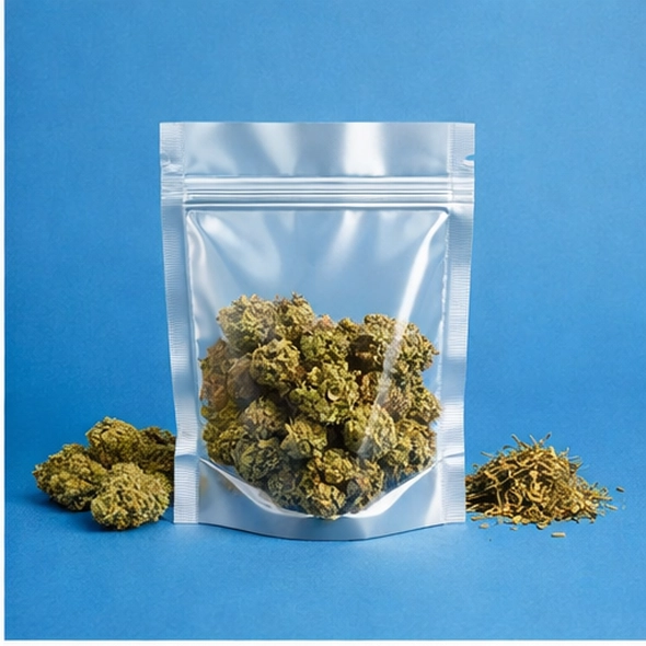 custom transparent half ounce mylar bags