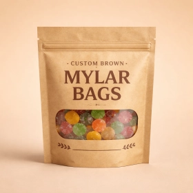 Custom Brown Mylar Bags