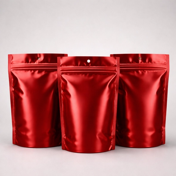 custom red mylar bags