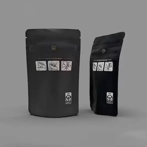 Matte black mylar bags