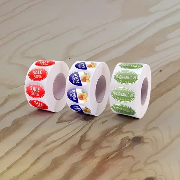 Cheap custom colored oval labels