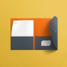 2 pocket plastic folder with brads