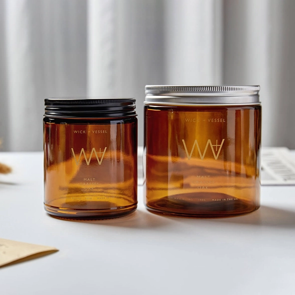 Amber Jar With Lids