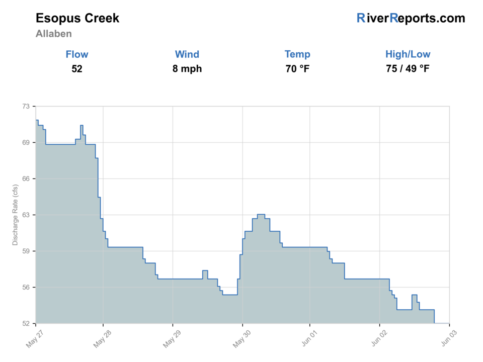 Esopus Creek at Allaben RiverReports flow chart