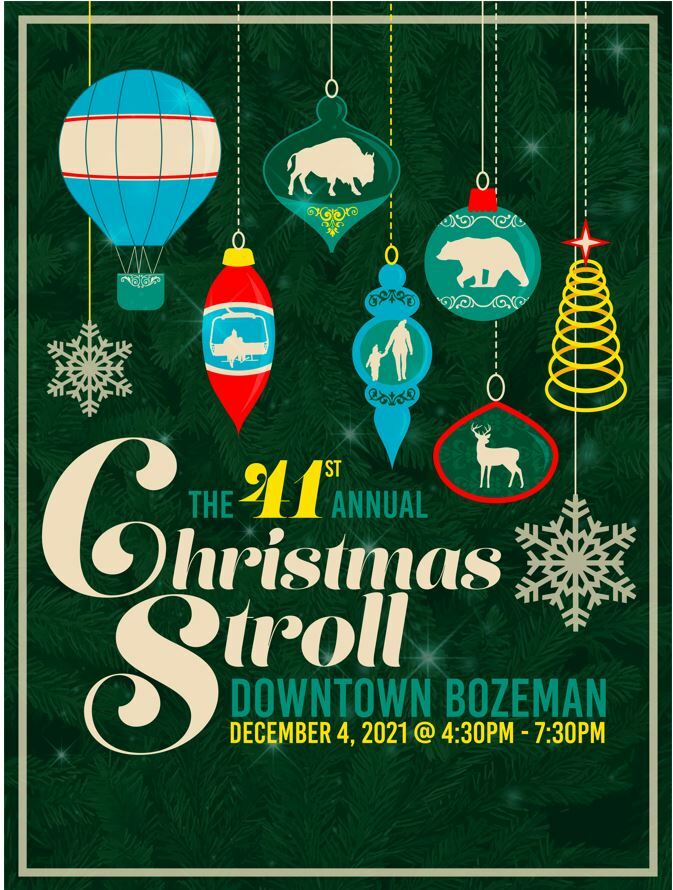 Bozeman Christmas Stroll Poster 2022 2021 Christmas Stroll Poster Winner - Downtown Bozeman