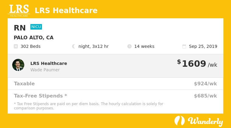 Wanderly Travel Nurse Jobs, NICU, Palo Alto CA