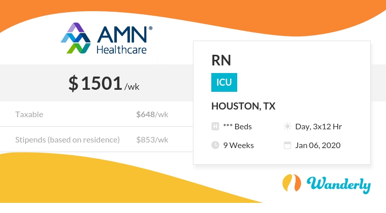 Wanderly Travel Nurse Jobs, ICU, Houston TX