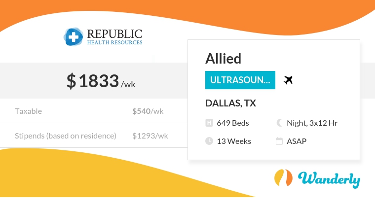 Wanderly - Travel Allied Jobs, Ultrasound Tech, Dallas TX