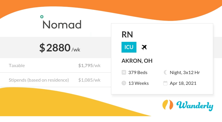 Wanderly Travel Nurse Jobs, ICU, Akron OH