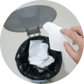 Deseche el pañuelo y la mascarilla