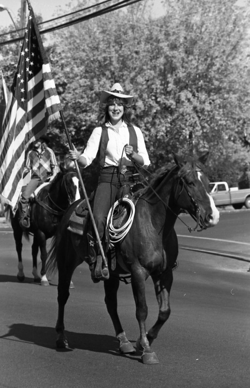 1981 Homecoming Parade, Horses &amp; Flags 01