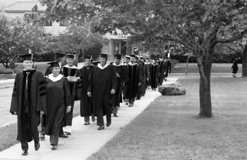 1976 Graduation, Faculty Walk 02