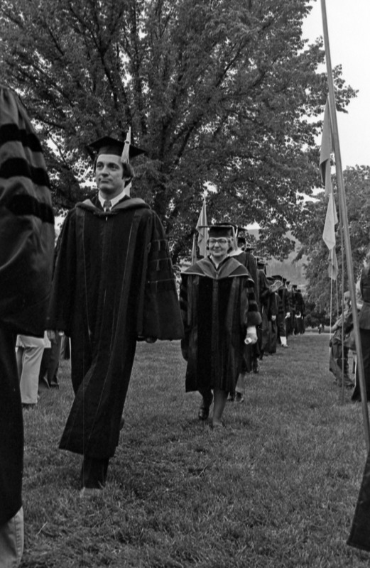1977 Graduation, Faculty Walk 04