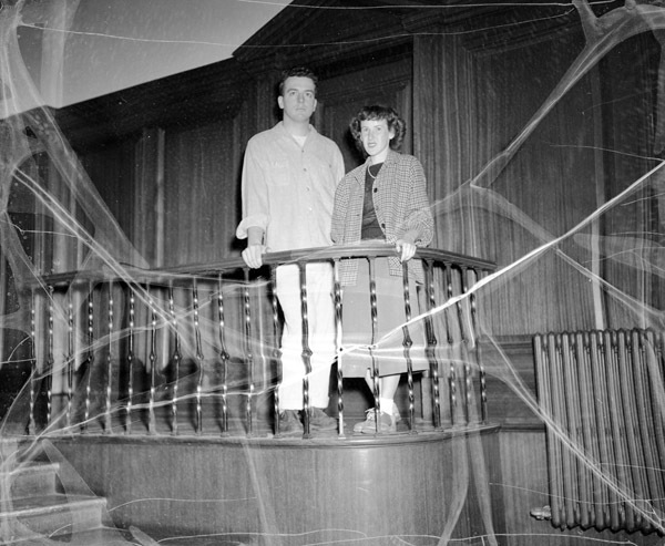 1949-50 Students, Railing Indoors