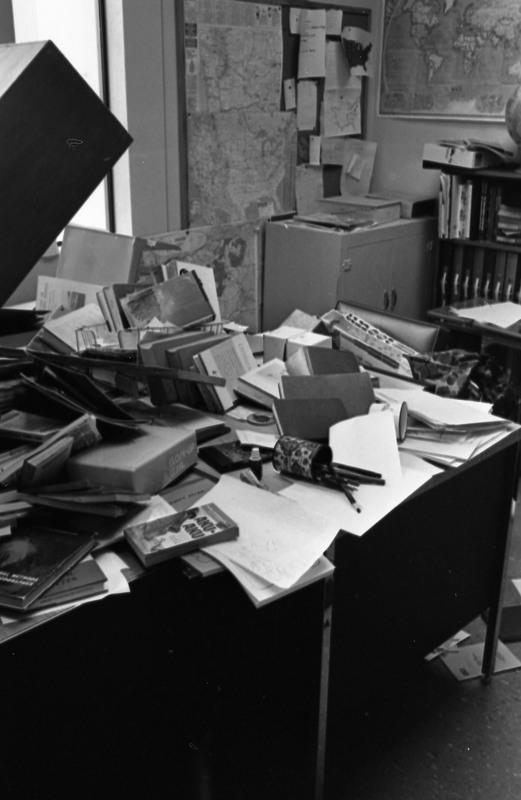 1978 Employee, Ralph Lewis' Office in Disarray 13