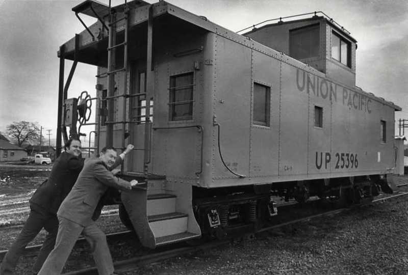 70's Employees with Caboose
