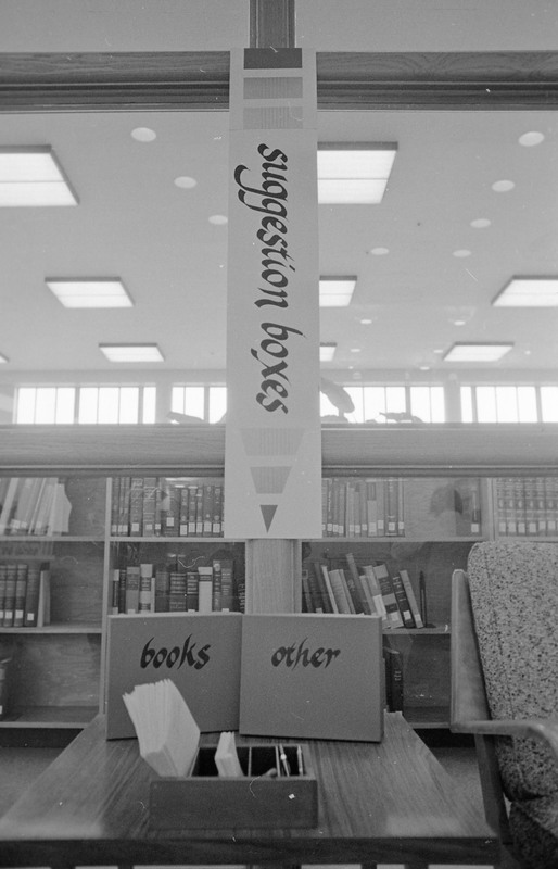 1974 Walter M. Pierce Library, Suggestion Boxes 01