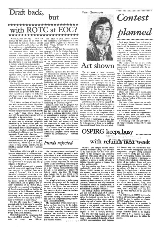 1971-72 Eastern Oregon College Beacon