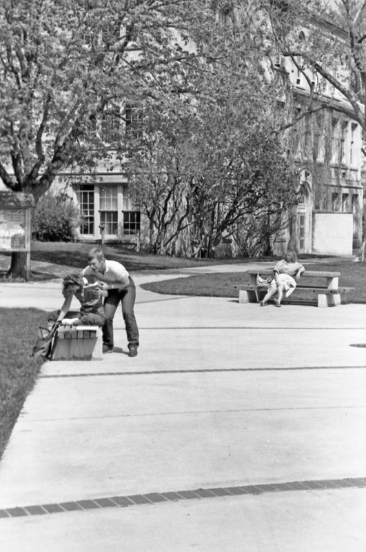 1985 Students, April Outdoor Candid Shots 16