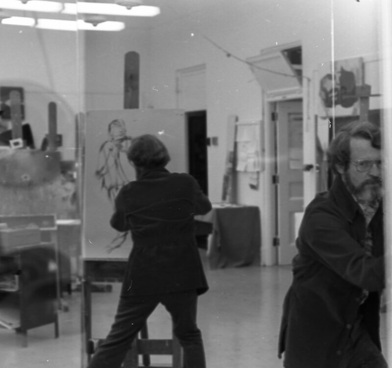 1976 Employees, Ian Gatley Sketching Photographer Mark Claesgens 07