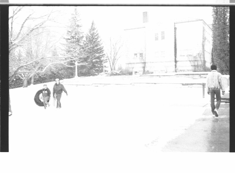 1988 Campus in Winter, Sledding 13