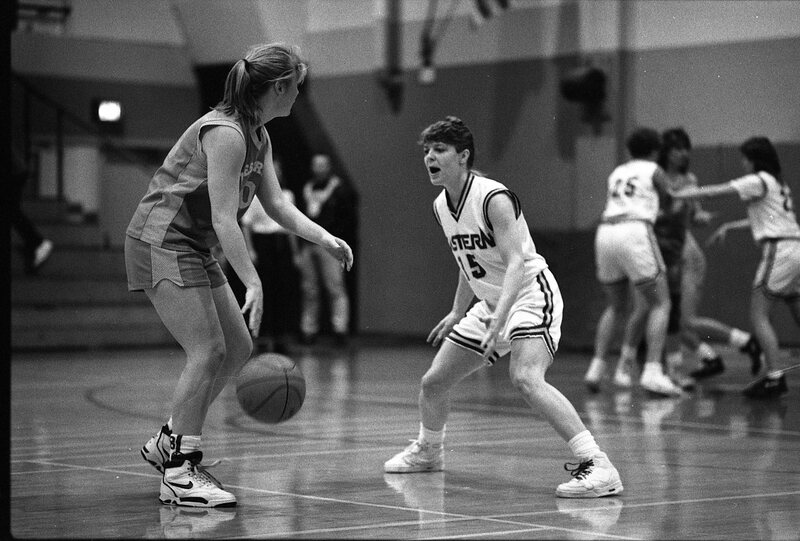 1991 Women's Basketball Action, Western Baptist at EOSC 06