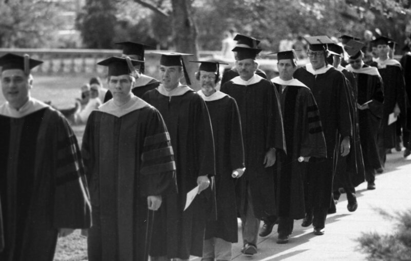 1979 Graduation, Faculty Walk 03