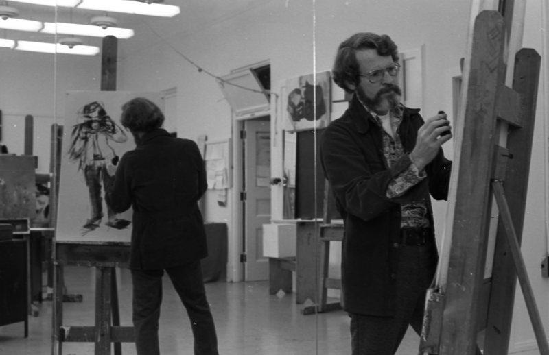 1976 Employees, Ian Gatley Sketching Photographer Mark Claesgens 01