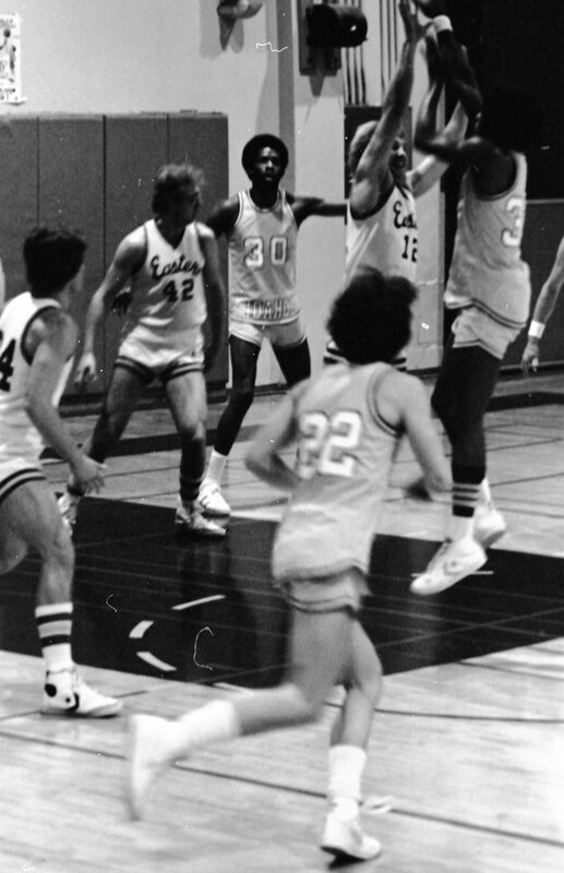 1983 Men's Basketball, EOSC vs. Idaho State, Action 28