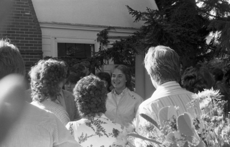 1983 Student Reception at President Dave Gilbert's House 01