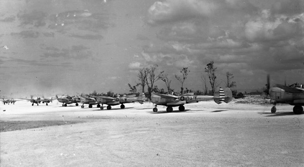 P-38's at Lingayen 1
