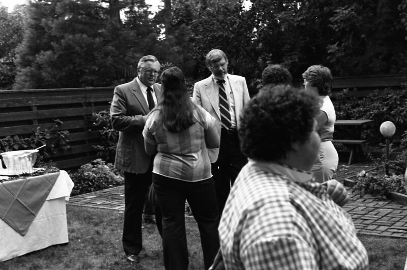 1984 Student Reception at President Gilbert's House 04