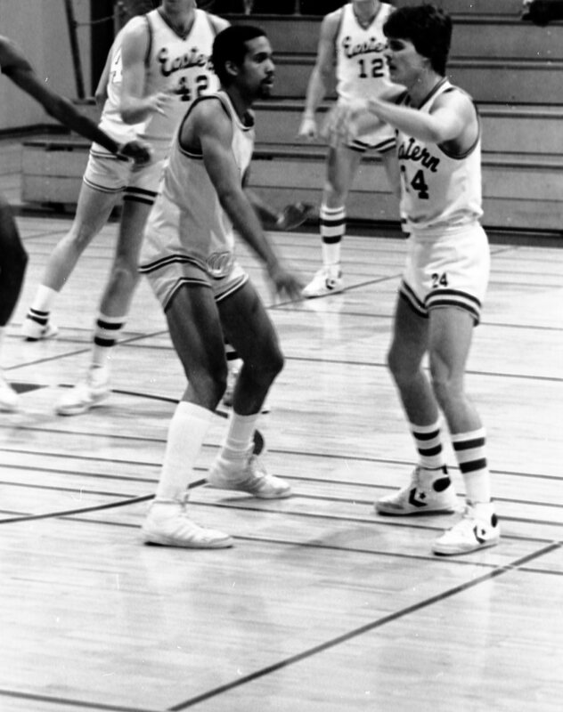 1983 Men's Basketball, EOSC vs. Idaho State, Action 29